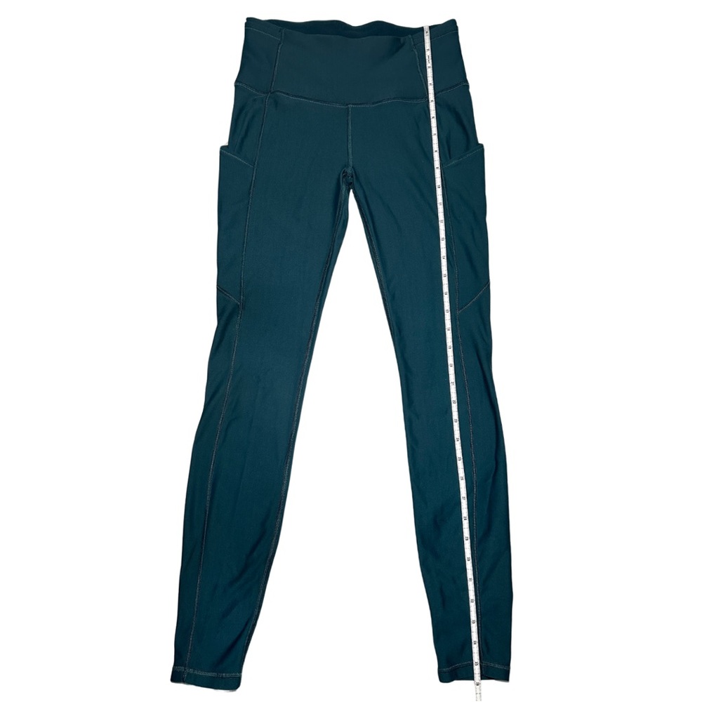Lululemon Fast and Free Fleece Ligned Leggings Teal Blue Size 6 - Picture 9 of 16